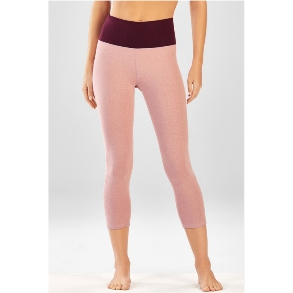 Fabletics High-Waisted Heathered Pocket Crop